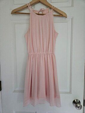 Abercrombie & Fitch Cinched Waist Adjustable Strappy Dress Pink XS